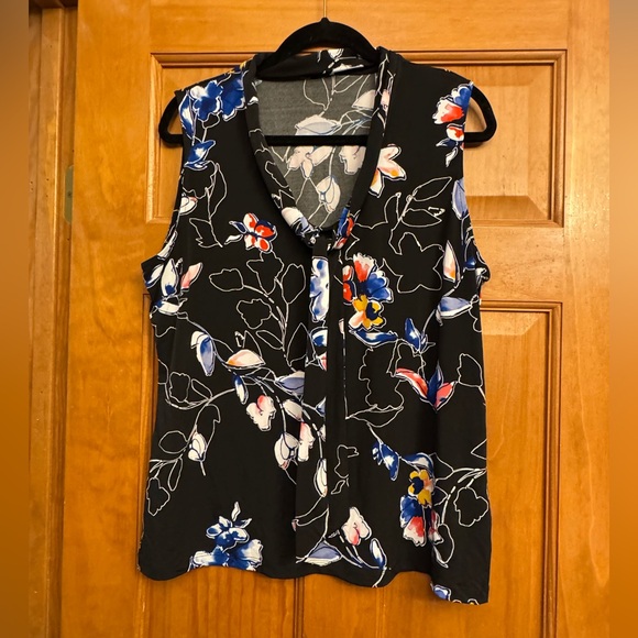 Tahari ASL Women’s Sleeveless Tie Neck Top, sz XL - Picture 1 of 2